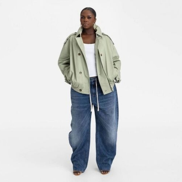 KBB By Kahlana Light Sage Utility Cropped Trench Jacket - Women - Picture 3 of 3